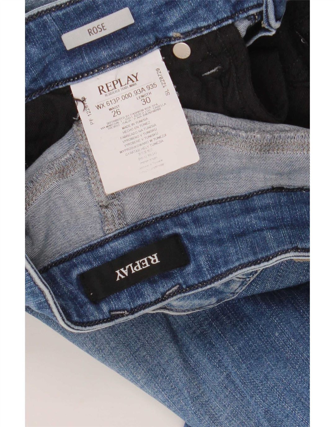 Replay Dame Rose Skinny Jeans W26 L30 Blå