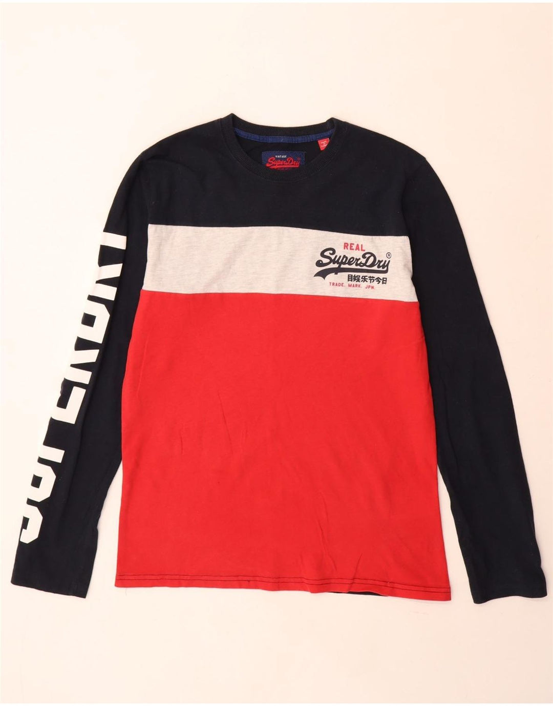 Superdry Grafisk Top Langærmet Herre Stor Rød Colourblock Bomuld