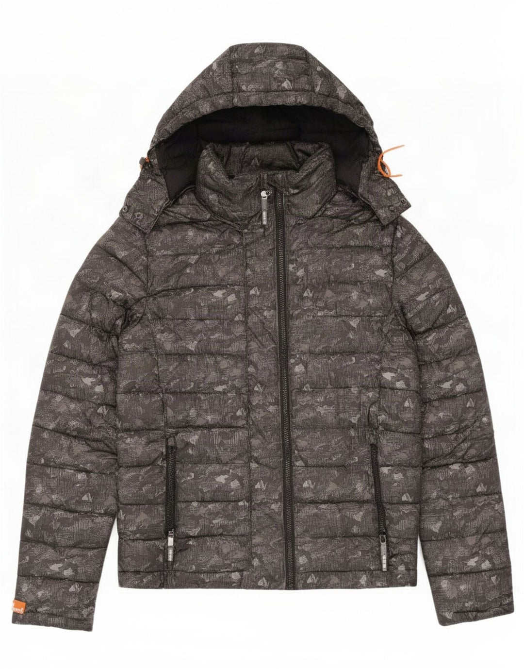 Superdry Polstret hættejakke til kvinder UK 14 Medium Grey Camouflage Polyester