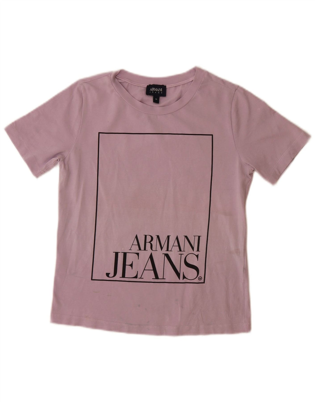 ARMANI JEANS Dame Grafisk T-Shirt Top EU 36 Lille Lilla