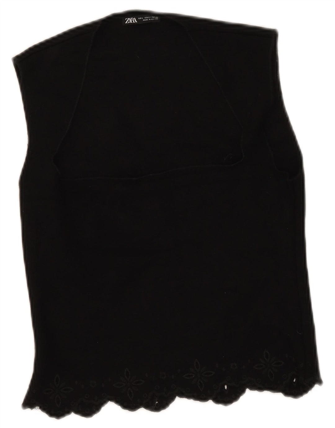 Zara Womens Sleeveless Crop Top UK 14 Large Black