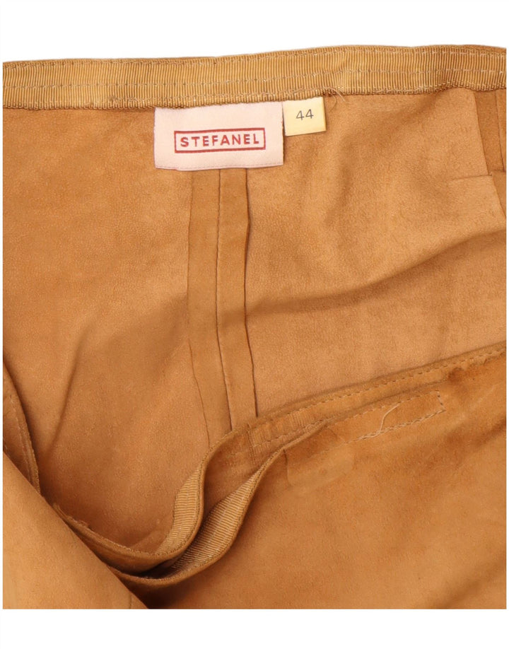 Stefanel Dame Ruskind Wrap Nederdel IT 44 Medium W28 Brunt Læder