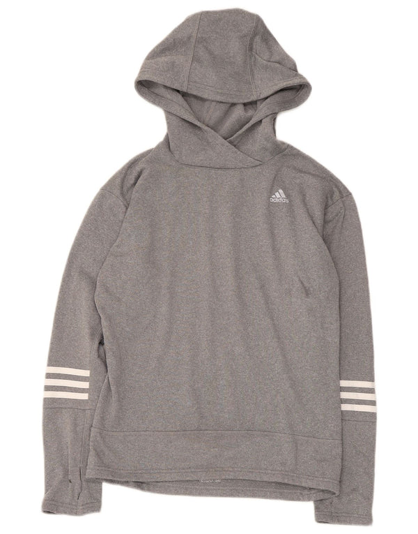 Adidas oversized hættetrøjetrøje til kvinder UK 4/6 XS Grå polyester
