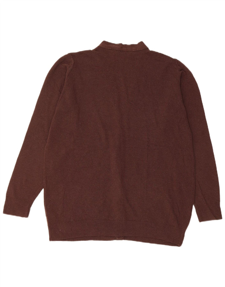 Marks & Spencer dame cardigan sweater UK 16 Stor brun lammeuld