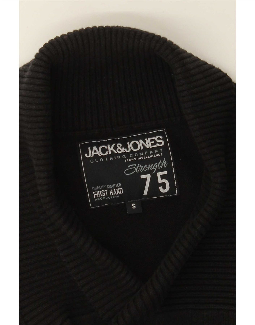 Jack & Jones Herre Shawl Neck Jumper Sweater Small Black