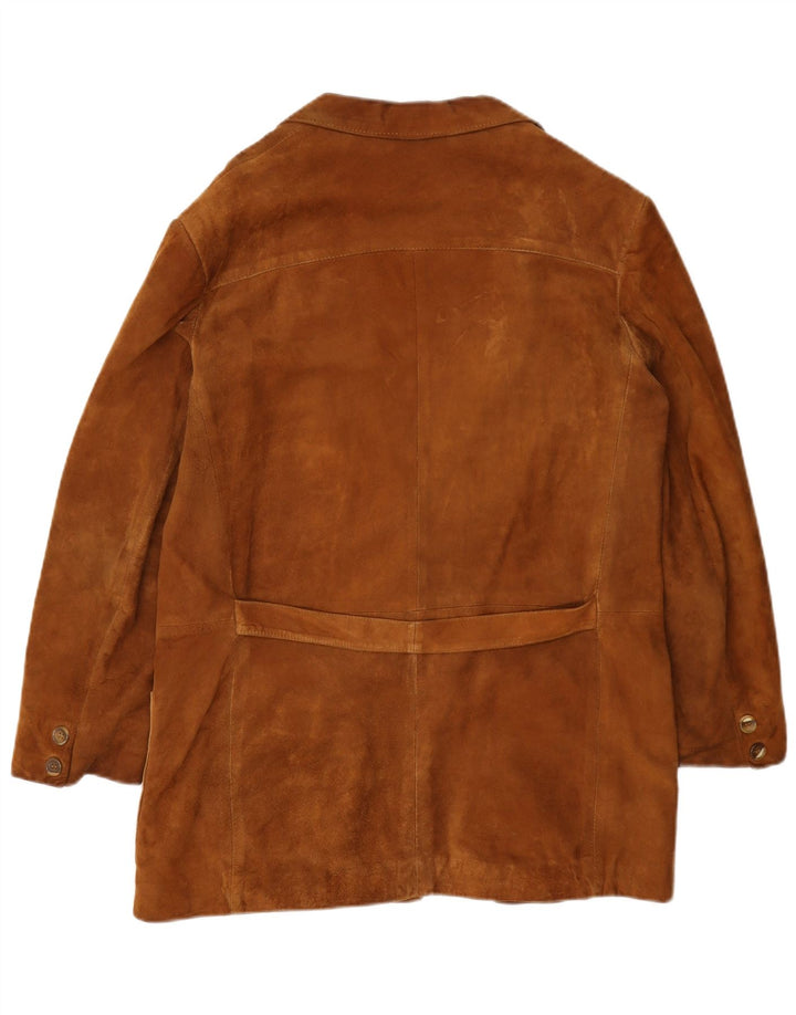 Vintage dame 2-knaps ruskindsblazerjakke UK 14 medium brun