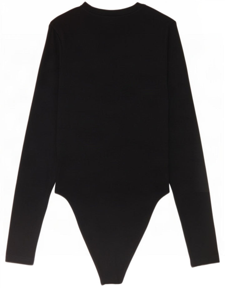 Zara Womens Bodysuit UK 12 Medium Black Bomuld