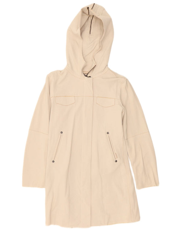 Calvin Klein Overfrakke med hætte til kvinder UK 6 XS Beige Polyamid
