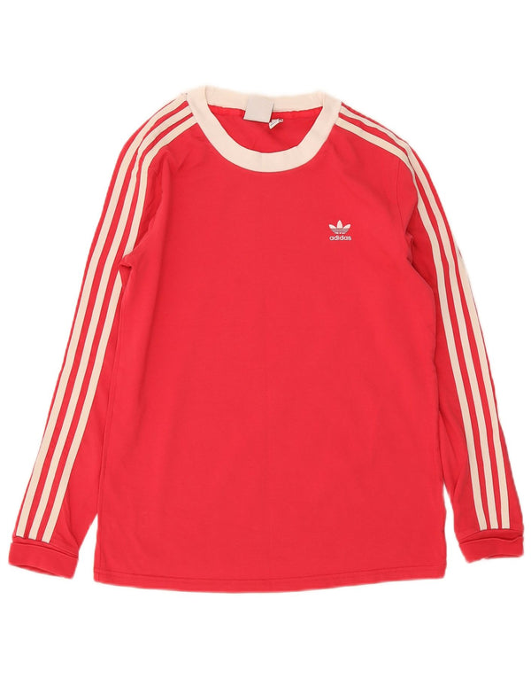 Adidas Dame Top Langærmet UK 10 Lille Rød Colourblock