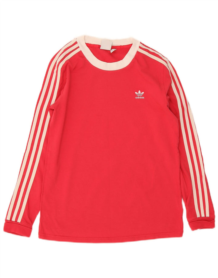 Adidas Dame Top Langærmet UK 10 Lille Rød Colourblock