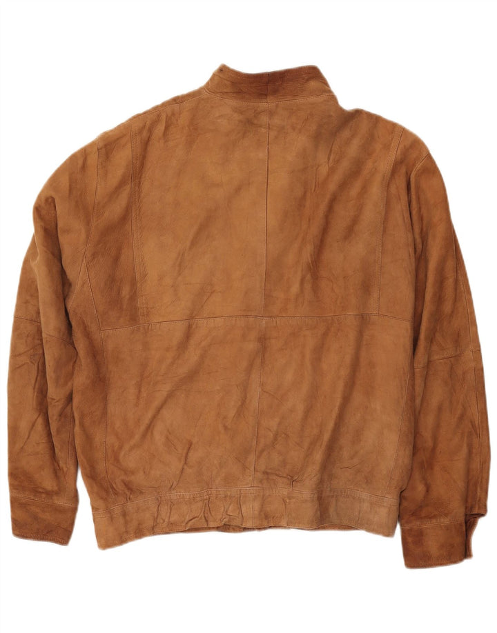 ESSEBI Herre Læderjakke EU 48 Medium Beige Læder