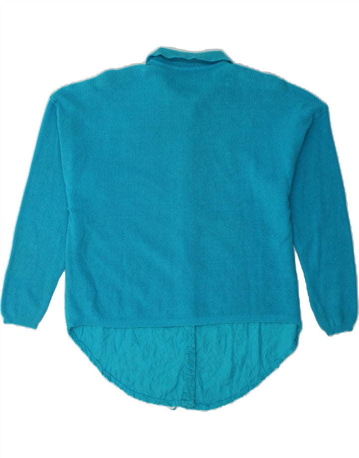 CODICE Womens Oversized Cardigan Sweater IT 40 Small Turquoise Cotton Vintage Codice and Second-Hand Codice from Messina Hembry 