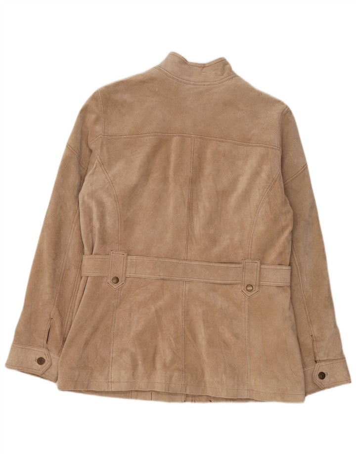 Gipsy Dame Ruskindsjakke UK 18 XL Beige Læder