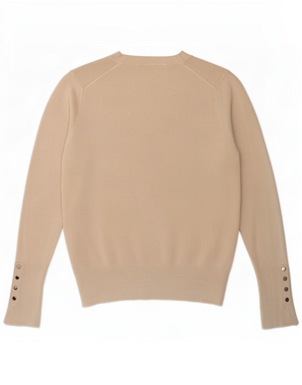 Zara Womens Crew Neck Jumper Sweater Small Beige Viscose