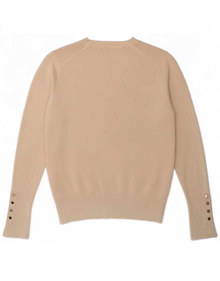 Zara dame sweater med rund hals, lille beige viskose