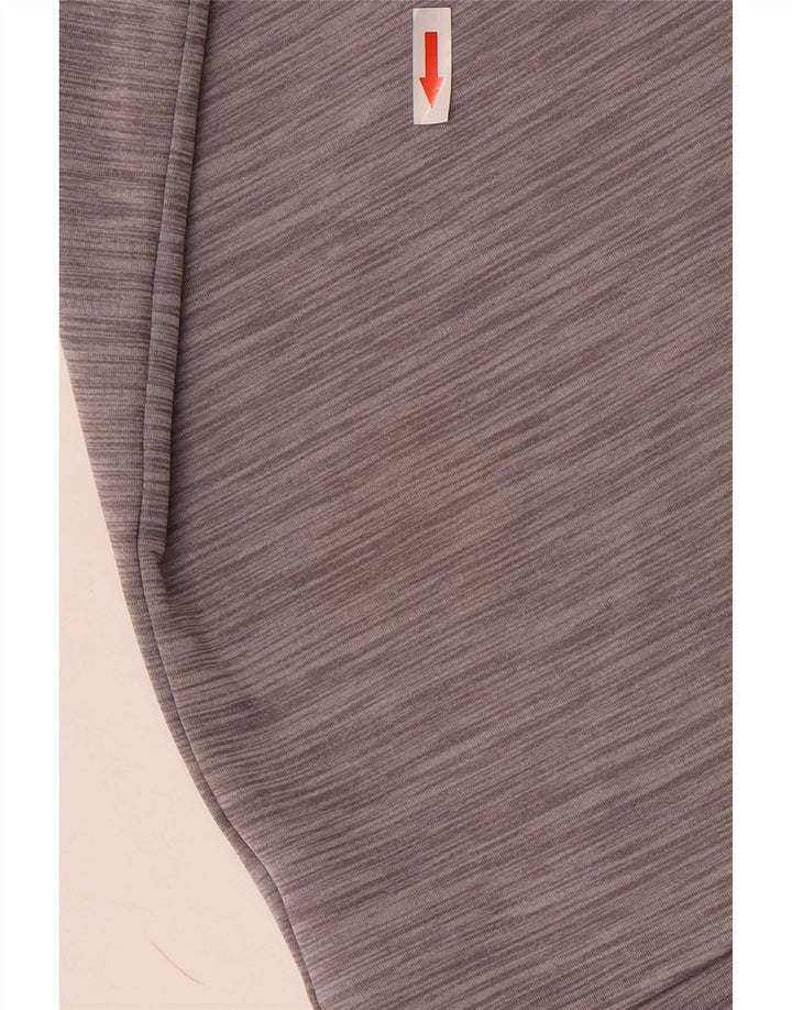 Nike Herre Dri Fit Pullover med lynlås-hals træningsdragt Top XL Grå Flecked Polyester