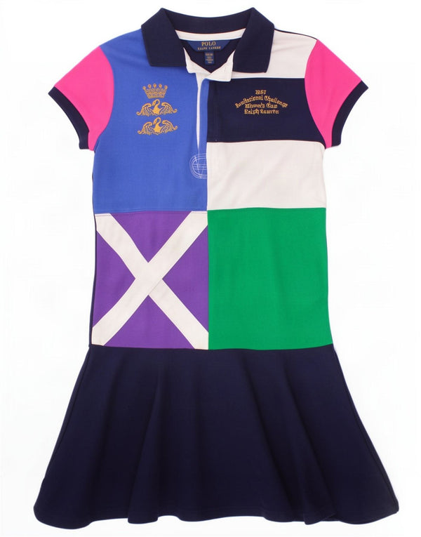 Polo Ralph Lauren Pige Polo kjole 8-9 år Medium Navy Blue Colourblock