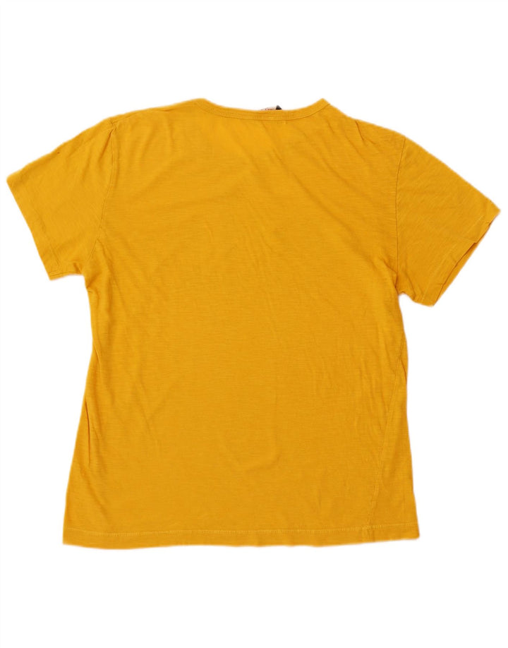 REPLAY Dame Grafisk T-Shirt Top UK 14 Medium Gul