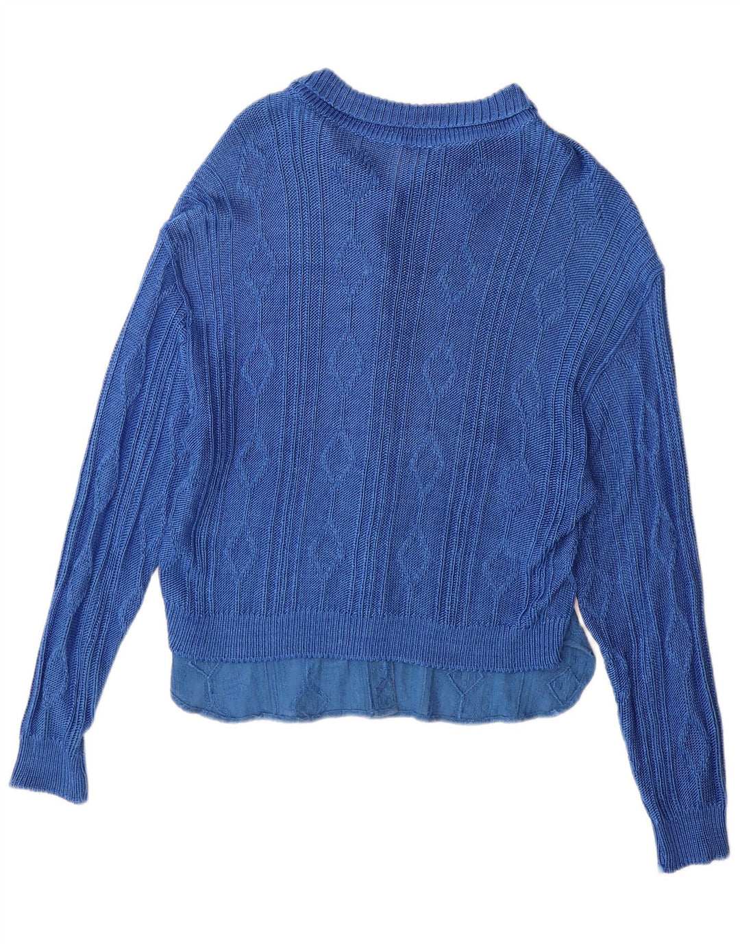 Vintage dame cardigan sweater IT 44 Medium Blue Geometric Viscose