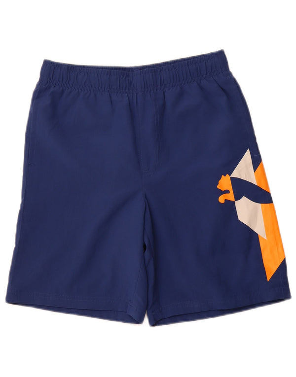 PUMA drenge grafiske sportsshorts 11-12 år marineblå polyester