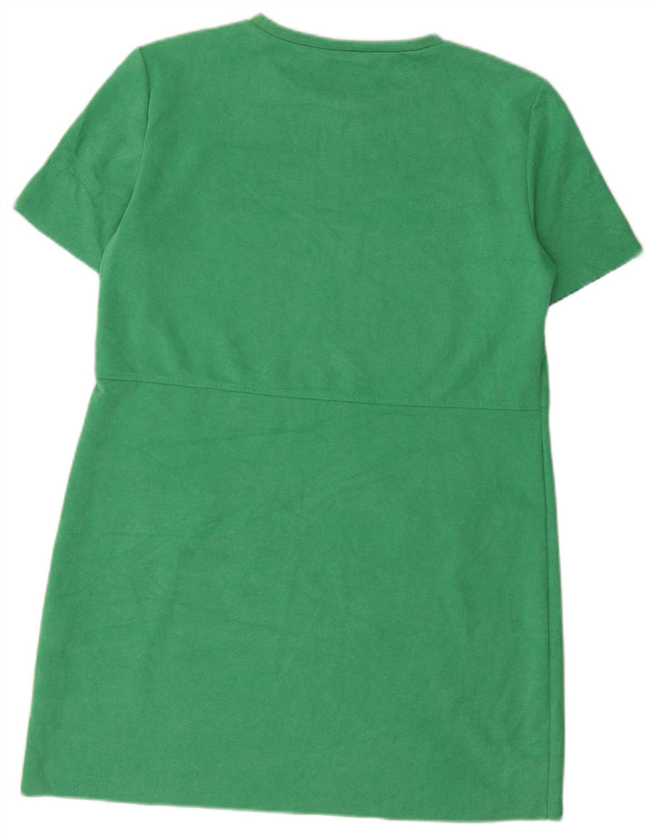 Zara Womens Sheath Dress UK 16 Large Green Polyester