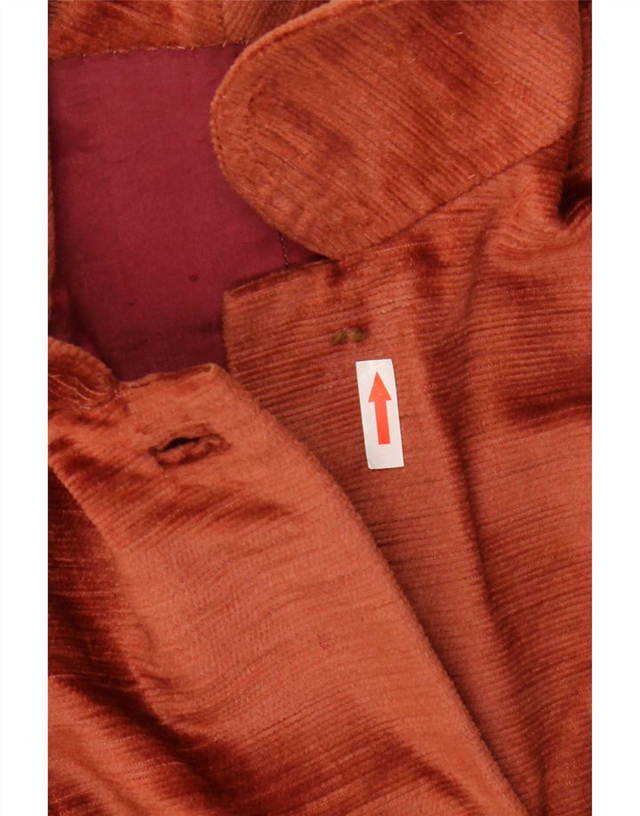 Vintage fløjlsoverfrakke til kvinder UK 10 Small Brown