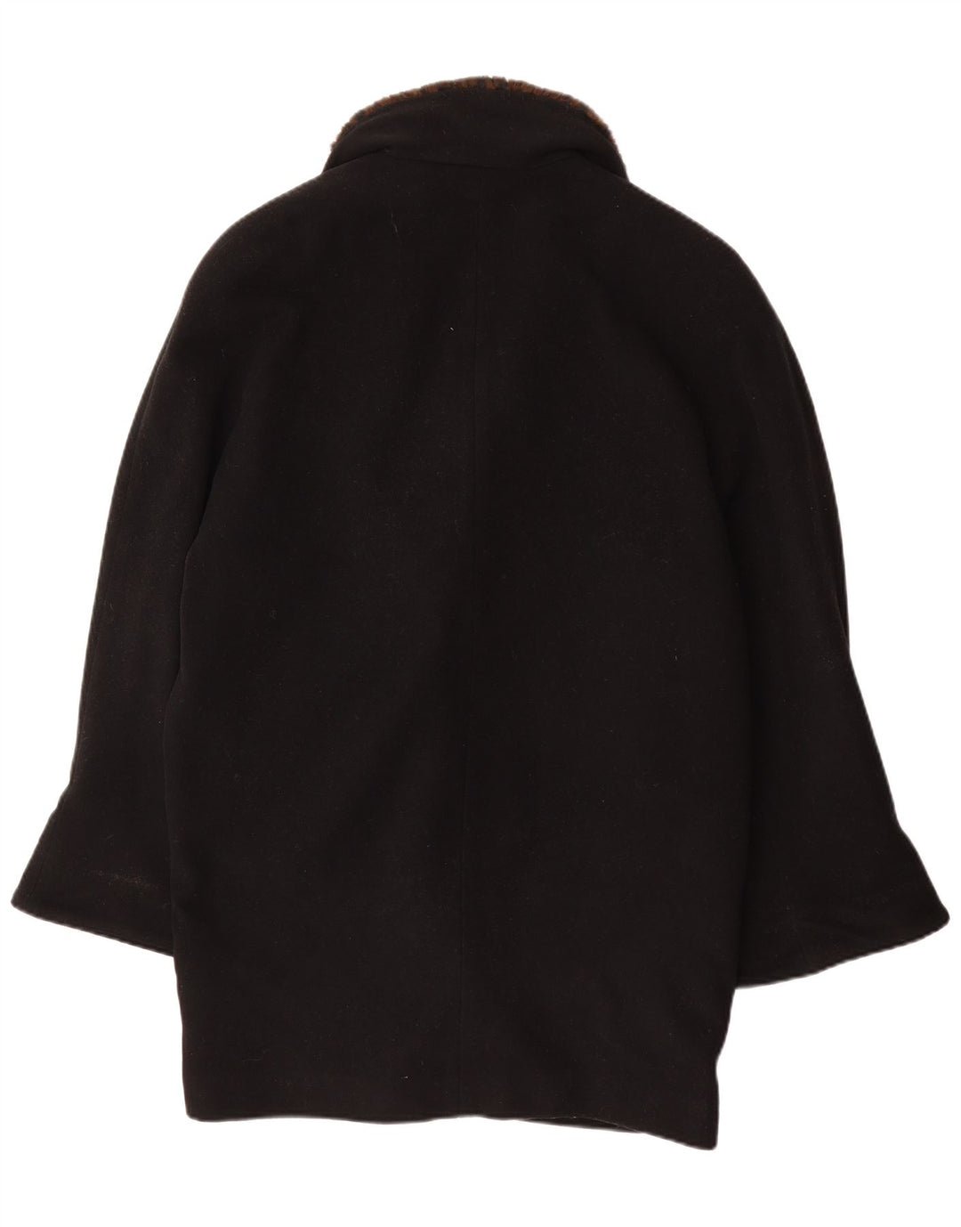 FIRST AVENUE Womens Double Breasted Coat UK 14 Large Black New Wool