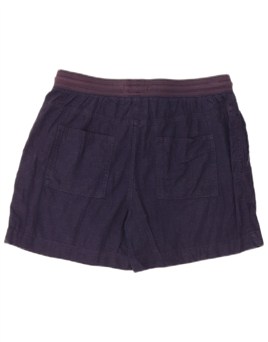 Marks & Spencer Chino Shorts til kvinder UK 12 Medium W32 Navy Blue Linen