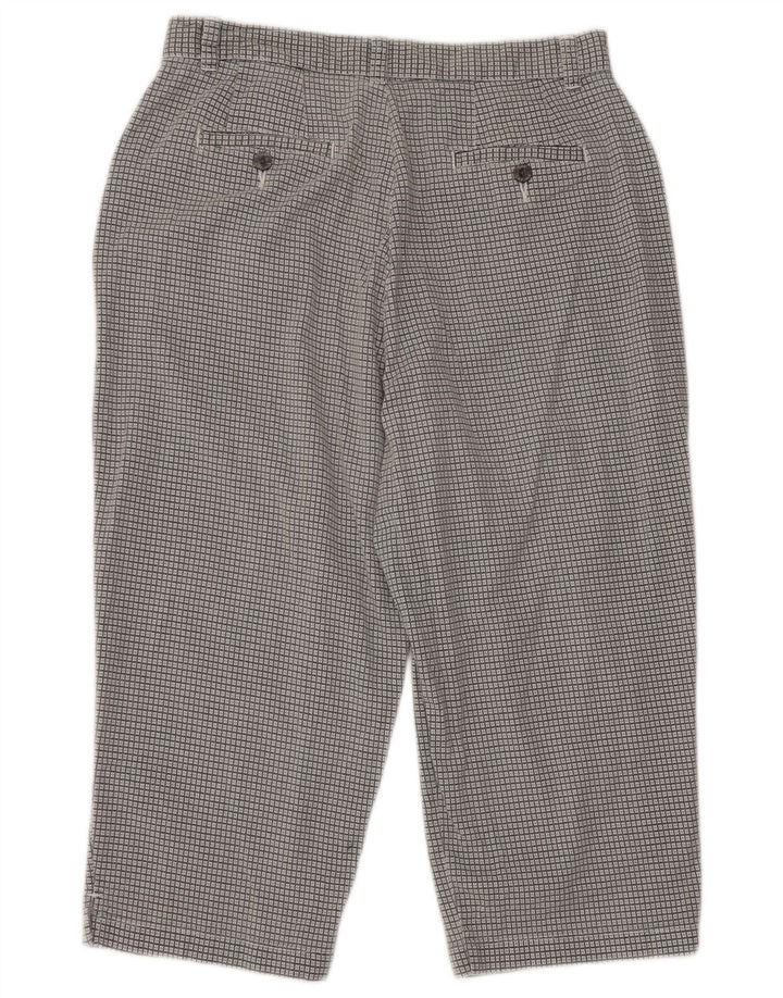 LEE Højtaljede Capribukser til kvinder US 12 Large W30 L19 Grå ternet bomuld