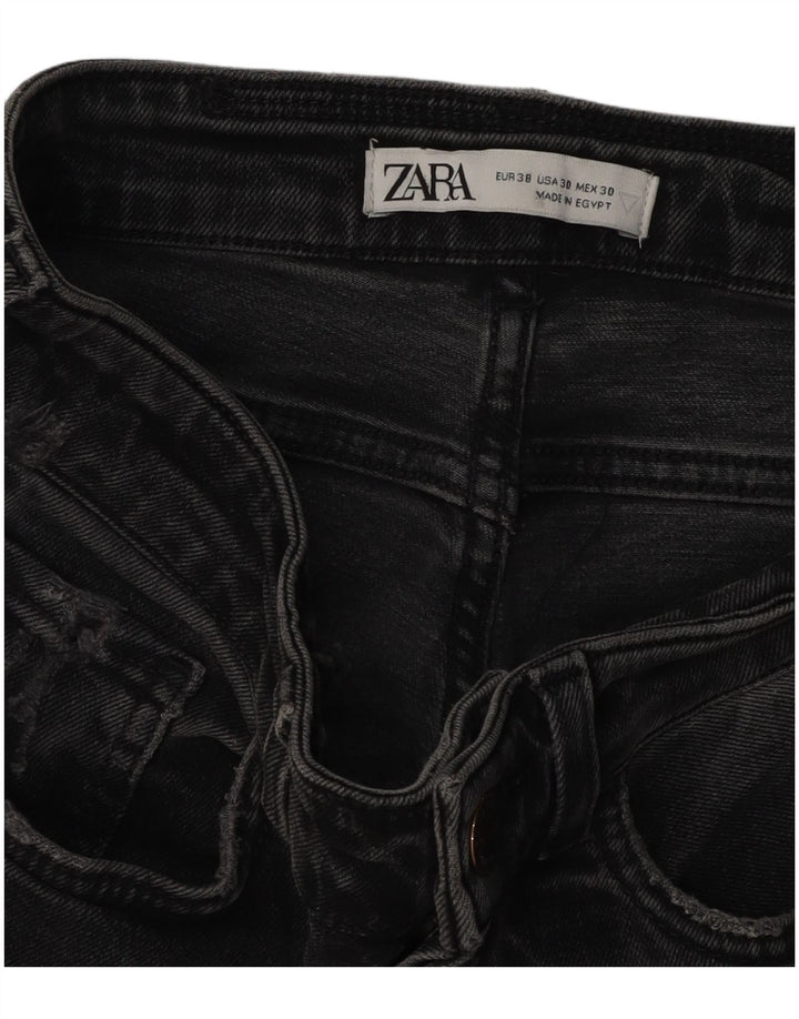 ZARA Mens Distressed Slim Jeans EU 38 Small W30 L28 Black