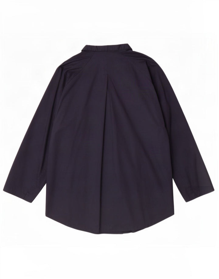 Cos Dame Loose Fit Pullover Shirt EU 36 Small Navy Blue Bomuld