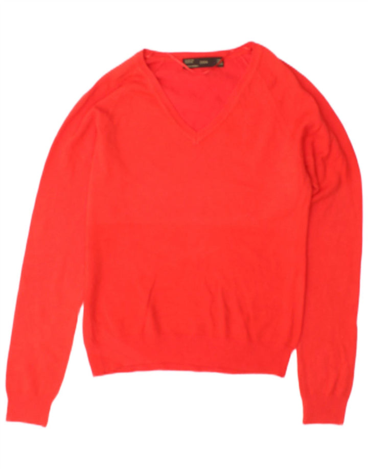 Zara Dame V-hals sweater UK 12 Medium Rød Bomuld