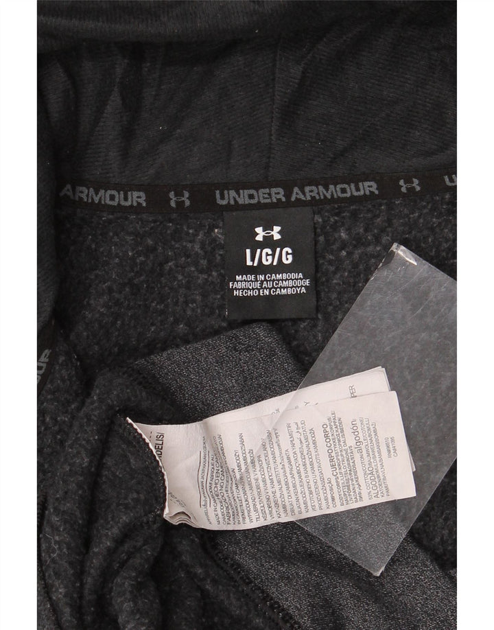 Under Armour Herre hættetrøje med lynlås Stor grå bomuld