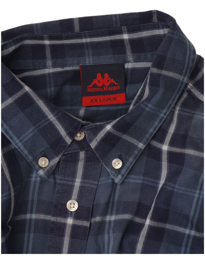Kappa herre flannel skjorte 2XL marineblå ternet