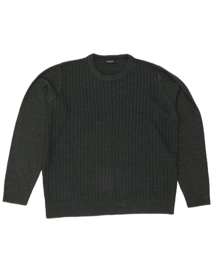 JAMES PRINGLE Herre trøje med rund hals, stor grøn akryl