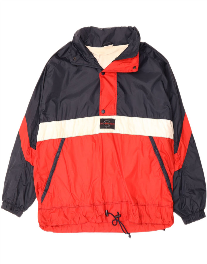 Marcel Clair Herre Anorak Jacket UK 40 Large Navy Blue Colourblock Polyamid