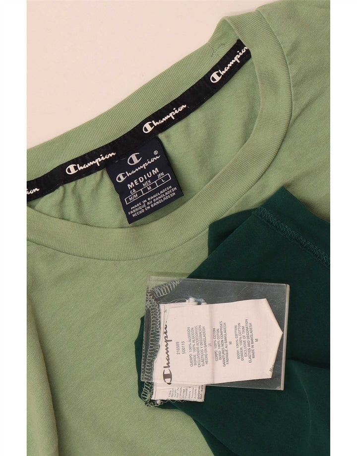 Champion Herre T-shirt Top Medium Grøn Colourblock Bomuld