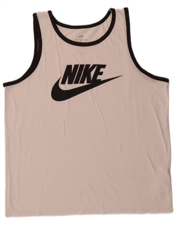Nike Herre Athletic Cut Grafisk Vest Top Stor Hvid Polyester
