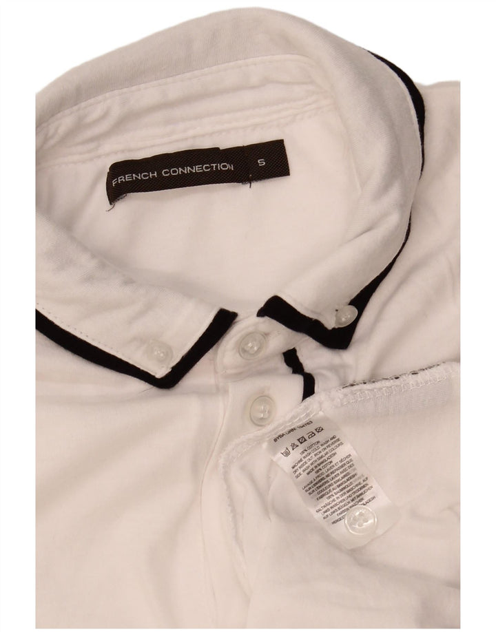 FRENCH CONNECTION Mens Polo Shirt Small White Cotton