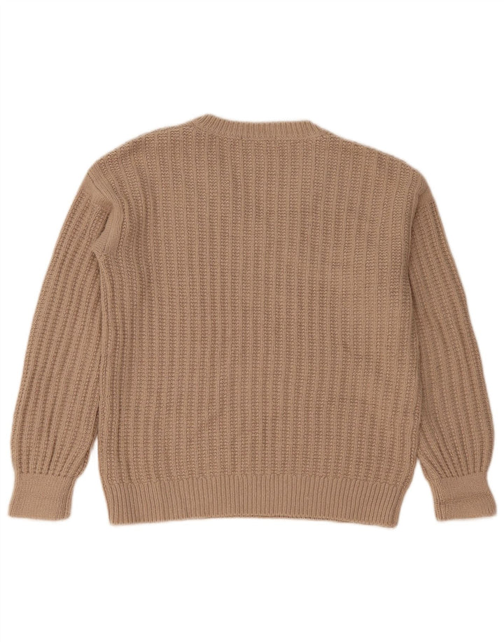 Marks & Spencer Dame Oversized V-hals sweater UK 10 Small Beige