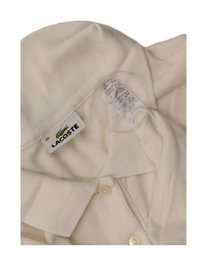 Lacoste Dame Polo Shirt Størrelse 46 XL Hvid Bomuld