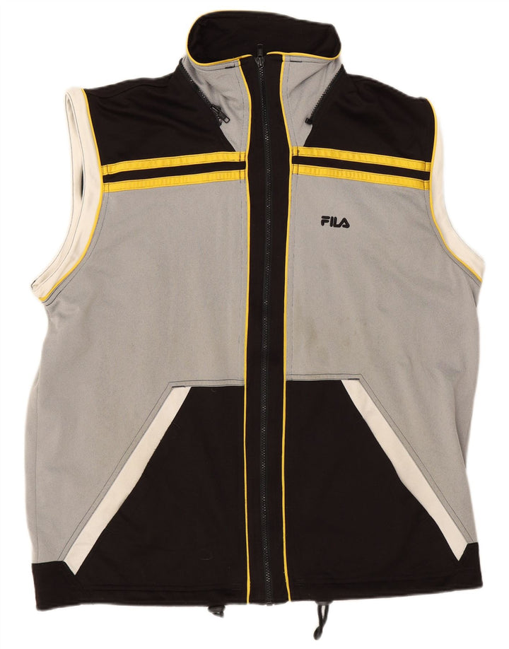 Fila Herre Ærmeløs træningsdragt Topjakke Stor Grå Colourblock Polyester