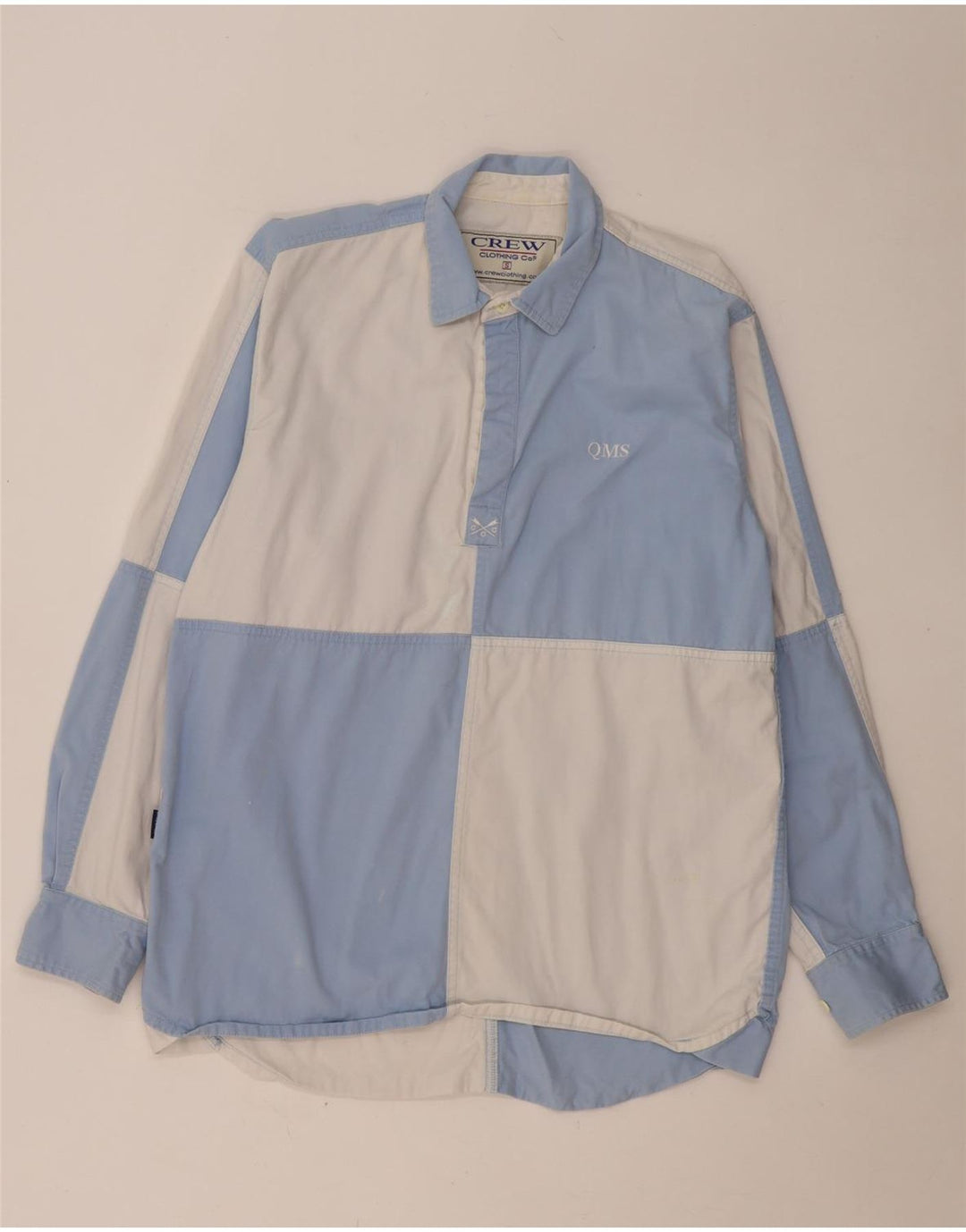 Crew Clothing Herre Grafisk Pullover Shirt Lille blå Colourblock Bomuld