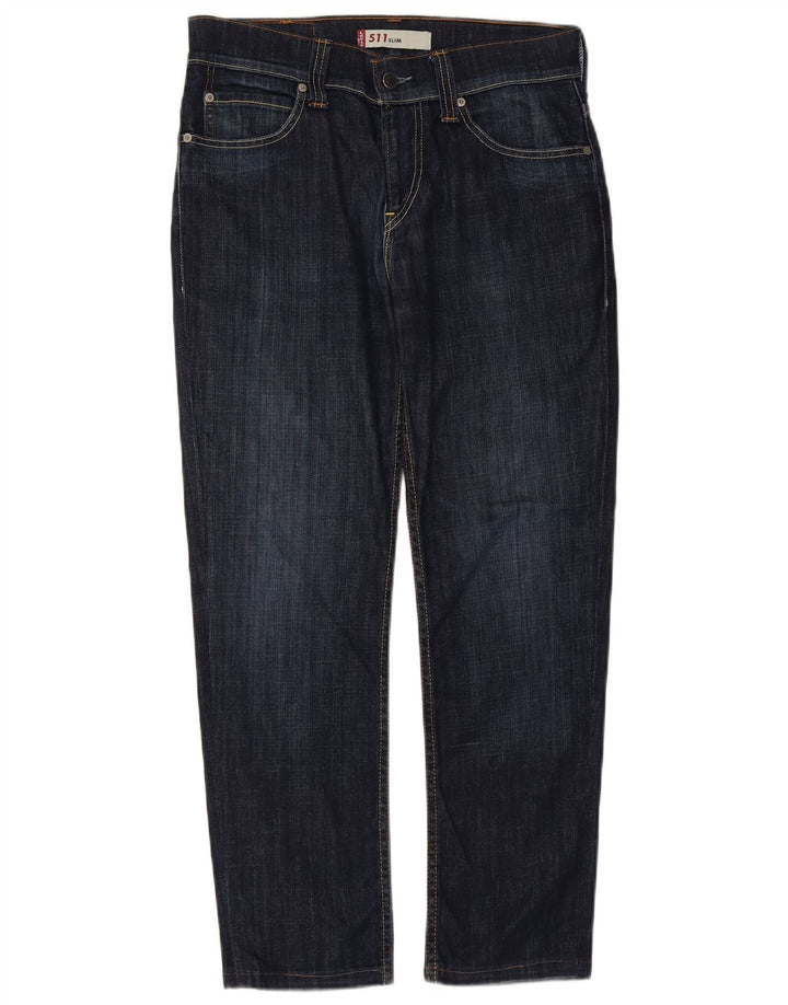 LEVI'S Womens 511 Slim Jeans W33 L28 Navy Blue Cotton