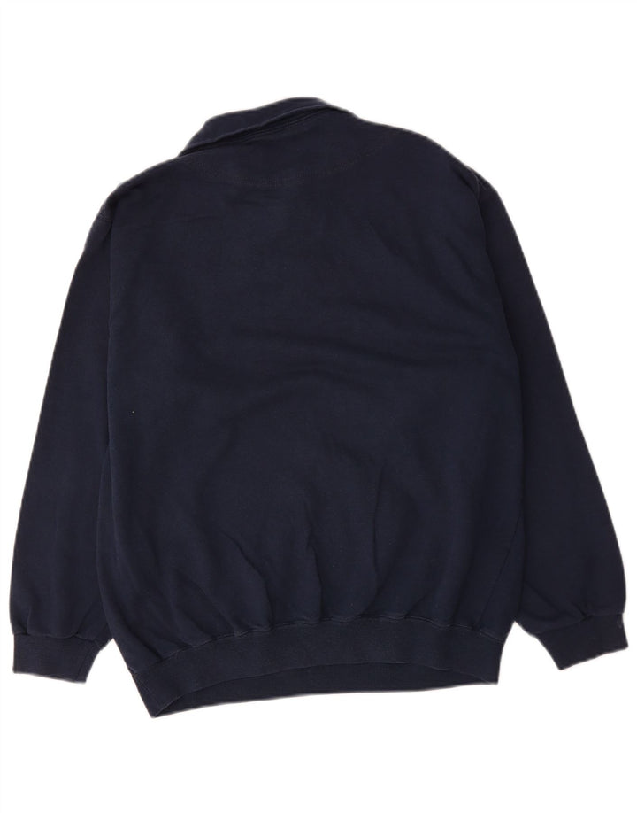 Champion Herre Zip Neck Sweatshirt Jumper Large Navy Blue