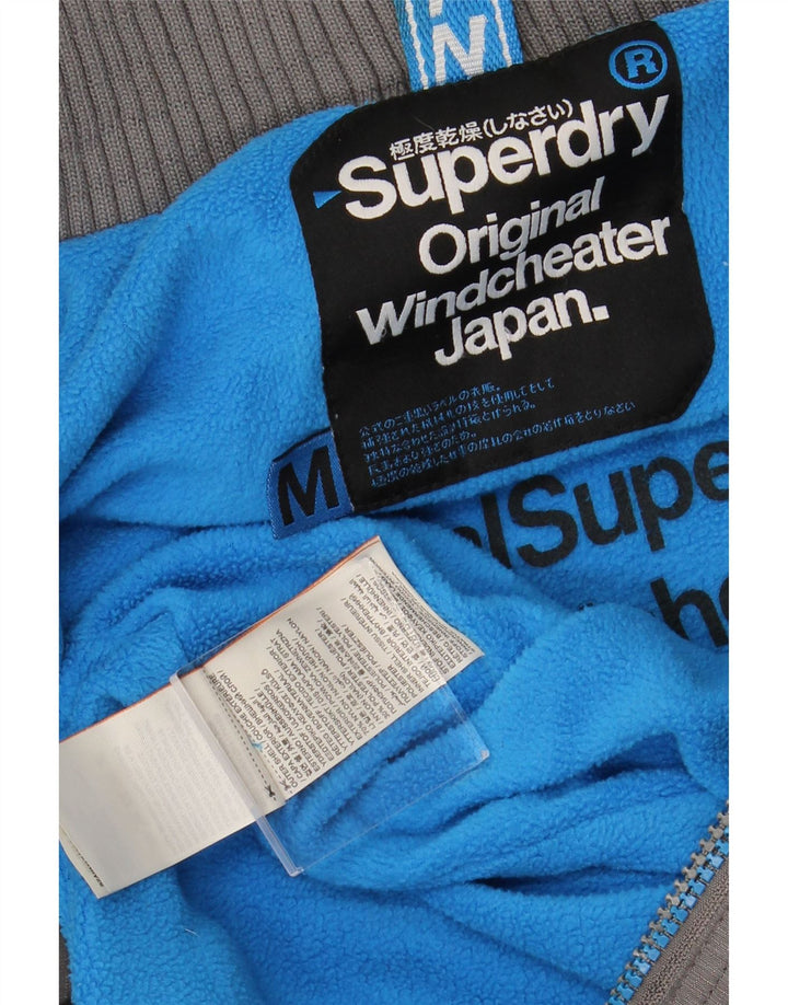 SUPERDRY Herre Windcheater Windbreaker Jacket UK 38 Medium Grey Nylon