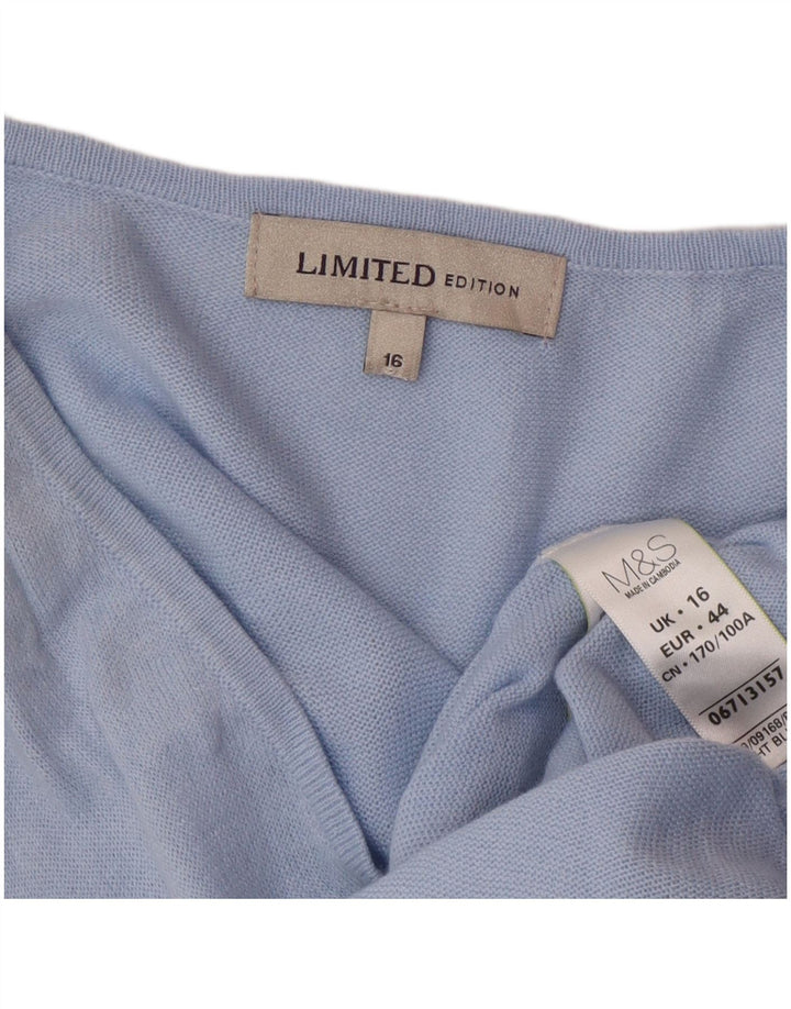 Marks & Spencer Dame Oversized Jumper Dress UK 16 Large Blue Acryl