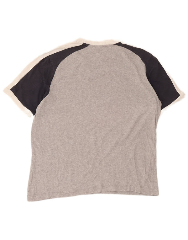Champion Herre Grafisk T-Shirt Top Stor Grå Colourblock Bomuld