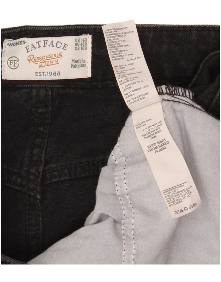 Fat Face Dame Denim Nederdel UK 14 Large W34 Black Bomuld