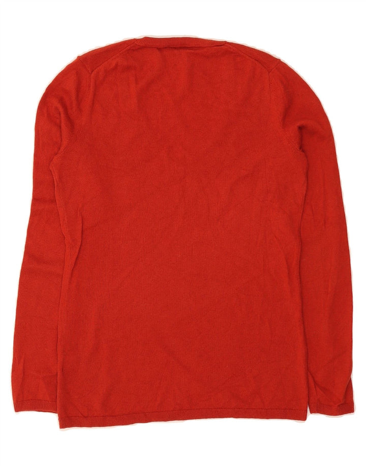 TOMMY HILFIGER Womens V-Neck Jumper Sweater UK 12 Medium Red Wool Vintage Tommy Hilfiger and Second-Hand Tommy Hilfiger from Messina Hembry 